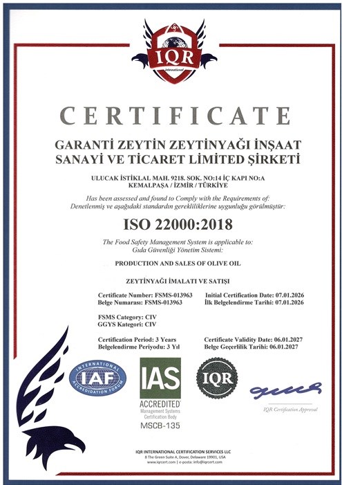 ISO 22000 Gıda Güvenliği Yönetim Sistemi